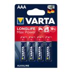 VARTA Longlife Max Power Alkáli Mikro Elem AAA B4 /4db  VLLMPAAA