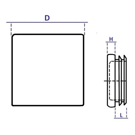 Műanyag dugó lamellás  30x30mm fekete