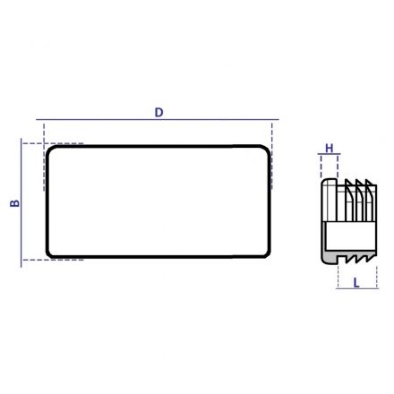 Műanyag dugó lamellás  80x40/3mm fekete