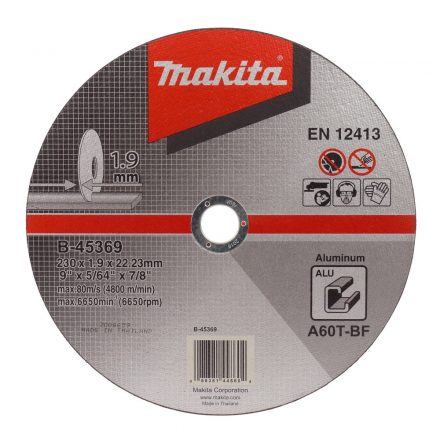 Makita  B-45369 Vágótárcsa 230x1,9x22,23mm ALUMÍNIUM