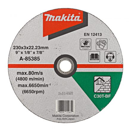 Makita  A-85385 Vágótárcsa 230x3,0x22,23mm KŐZET