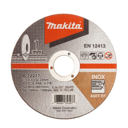 Makita  B-12217 Vágótárcsa 115x1,0x22,23mm INOX