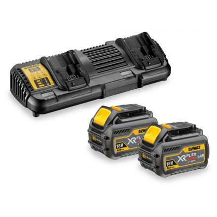 DeWalt  DCB132T2-QW Akkumulátor szett, 10,8-18V XR duplatöltő és 2x FlexVOLT 54V/3,0Ah (18V/6,0Ah)