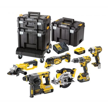 DeWalt  DCK654P3T-QW Akkus Combopack (DCD796+DCF887+DCS355+DCG412+DCS391+DCH273) 18V 3x5,0Ah T-STAK