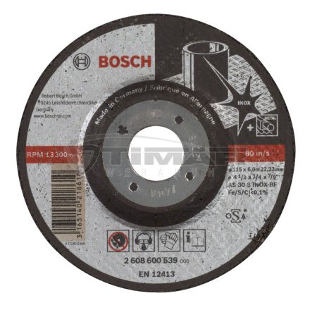 Bosch 2608600539 Expert Tisztítótárcsa  INOX, 115x22,23mm, 6,0mm vastag