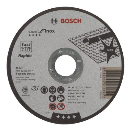 Bosch Expert for Inox Vágótárcsa 125x1,0x22,23mm INOX 2608600549