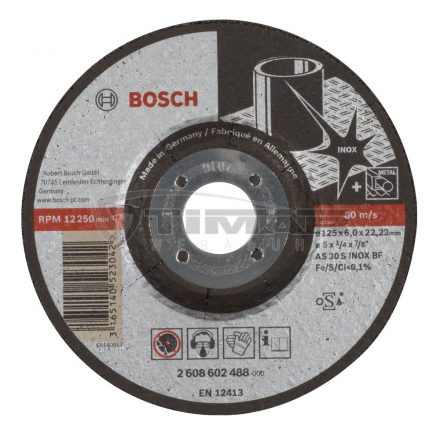 Bosch 2608602488 Expert Tisztítótárcsa  INOX, 125x22,23mm, 6,0mm vastag