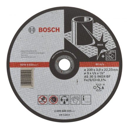 Bosch Expert for Inox Vágótárcsa 230x3,0x22,23mm INOX 2608600325