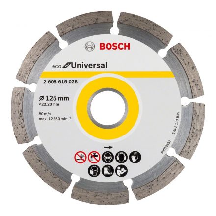 Bosch Gyémánt vágótárcsa ECO szegmentált, beton/vasbeton/tégla 125x22,23mm 2608615028