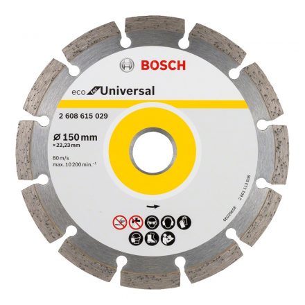 Bosch Gyémánt vágótárcsa ECO szegmentált, beton/vasbeton/tégla 150x22,23mm 2608615029