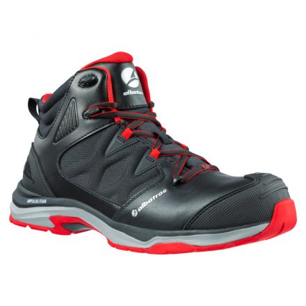 Munkavédelmi  Bakancs ALBATROS Ultratrail Black Mid fekete-piros ESD HRO S3 SRC ALB-636200 47-es