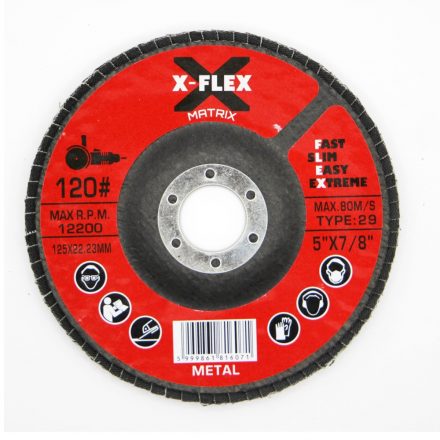 Flex  X-Flex Lamellástárcsa 125x22,23mm P120 FÉM  990.008