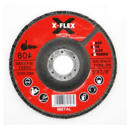 Flex  X-Flex Lamellástárcsa 125x22,23mm P80 FÉM  990.007