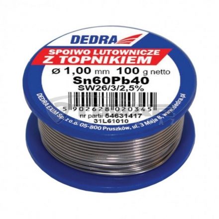 Dedra  31L61010 Forrasztódrót folyasztószerrel 1,0mm 100g Sn60Pb40