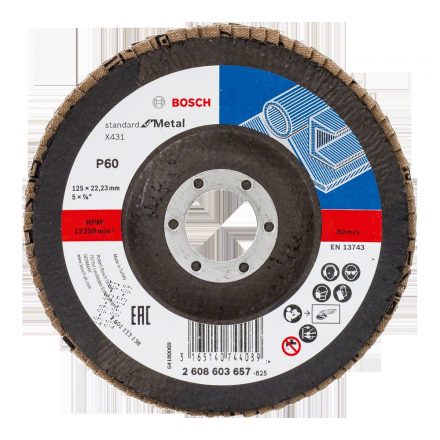 Bosch  Lamellástárcsa 125x22,23mm P60 FÉM/ACÉL 2608603657