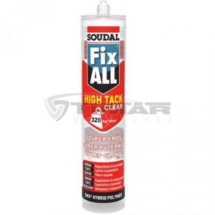 Soudal  FIX ALL HIGH TACK CLEAR Ragasztó/tömítő hibrid polimer, átlátszó 290ml 131747