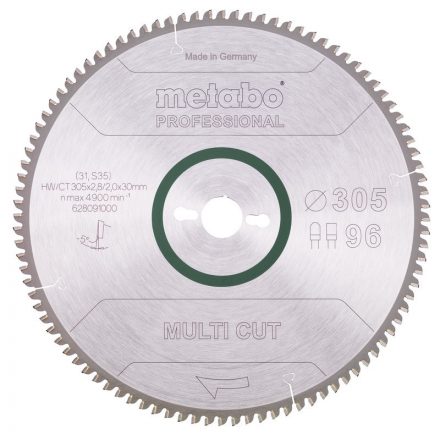 Metabo  628091000 Multi Cut Körfűrésztárcsa keményfémlapkás 305x30mm 96fogas