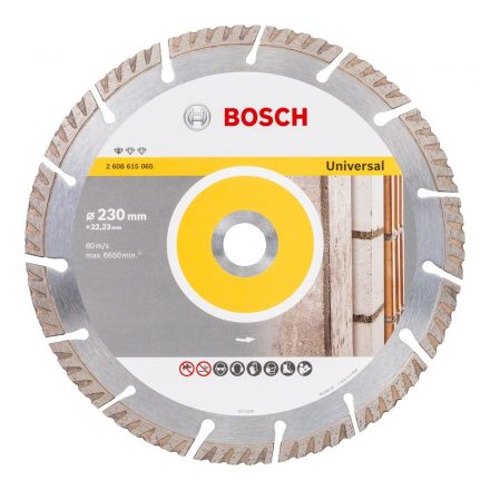 Bosch Standard for Universal Gyémánt vágótárcsa szegmentált, beton/vasbeton/tégla/kő 230x22,23mm 2608615065