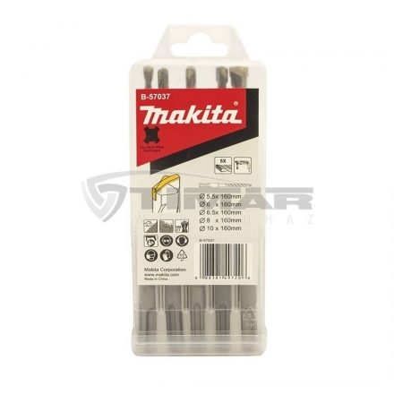 Makita  B-57037 Fúrószár készlet 5.5,6,6.5,8,10x160mm SDS-Plus (2élű)