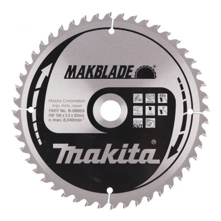 Makita  B-08953 Makblade Körfűrésztárcsa keményfémlapkás 190x20mm 48fogas FA