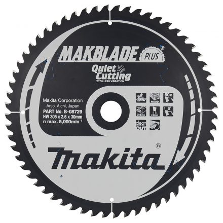 Makita B-08729 Körfűrésztárcsa Makblade plus 305x30mm Z60