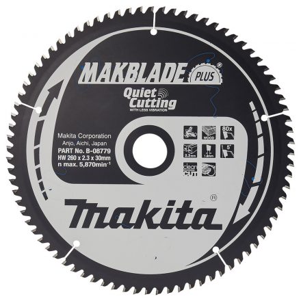 Makita B-08779 Körfűrésztárcsa Makblade plus 260x30mm Z80