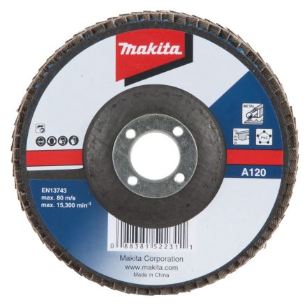 Makita  D-63507 Lamellástárcsa 125x22,23mm K120 FÉM/ALU/MŰANYAG