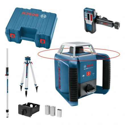 Bosch  GRL400H Forgólézer szett + BT170 állvány GR240 mérőléc 061599403U