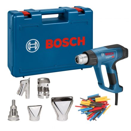 Bosch  GHG23-66 Hőlégfúvó pisztoly LCD kijelzővel +tartozékok 2300W koffer 06012A6301