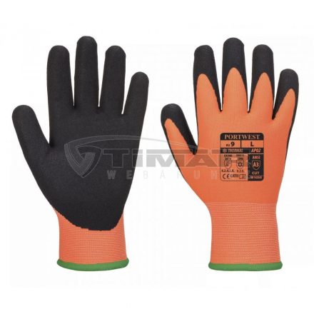 Munkavédelmi  Kesztyű PORTWEST AP02 Thermo Pro Ultra Téli/bélelt narancs-fekete nitril mártott PW-AP02O8RM  8/M