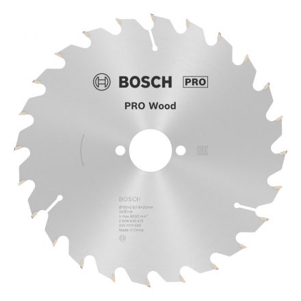 Bosch  2608640615 PRO Wood Körfűrésztárcsa keményfémlapkás 190x30mm 24fogas FA