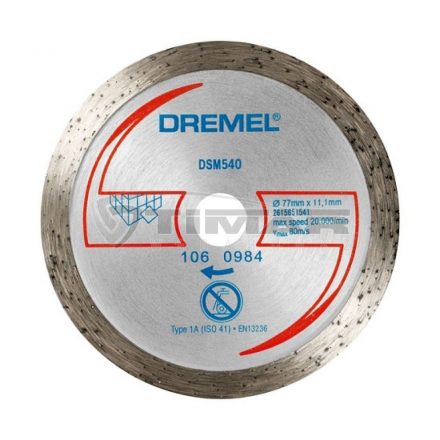 Dremel 2615S540JA DSM540 Gyémánttárcsa 77x22mm BETON/TÉGLA/MÁRVÁNY/KERÁMIA