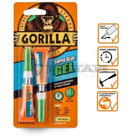 Gorilla  Super Glue GÉL pillanatragasztó ZÖLD 2x3g  4044600