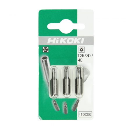 Hikoki  4100305 Csavarozó bitfej, torx/lyukas TR20/TR30/TR40x25mm 3db