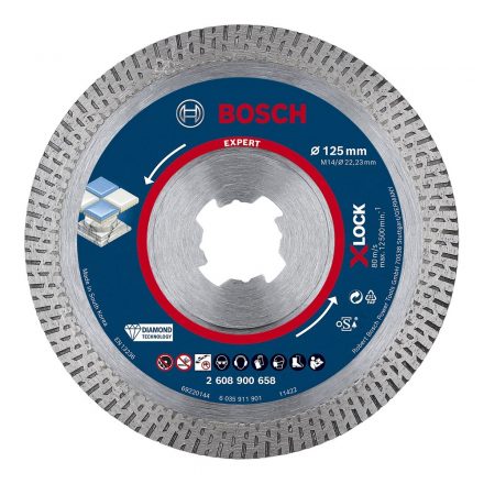 Bosch EXPERT HardCeramic Gyémánt vágótárcsa X-LOCK folyamatos, csempe/kő 125x22,23mm 2608900658