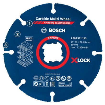 Bosch 2608901193 Carbide multi vágótárcsa RB-X-LOCK CMW átm.:125mm