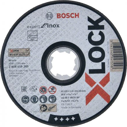 Bosch Expert for Inox Vágótárcsa X-LOCK 115x1,6x22,23mm INOX 2608619265