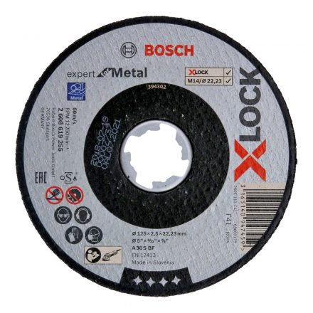 Bosch Expert for Metal Vágótárcsa X-LOCK 125x2,5x22,23mm FÉM 2608619255