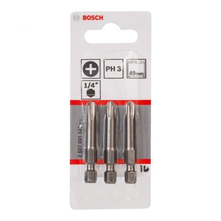 Bosch 2607001531 Csavarozó bitfej, extra kemény, phillips PH3x49mm 3db