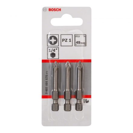 Bosch 2607001575 Csavarozó bitfej, extra kemény, pozidrive PZ1x49mm 3db