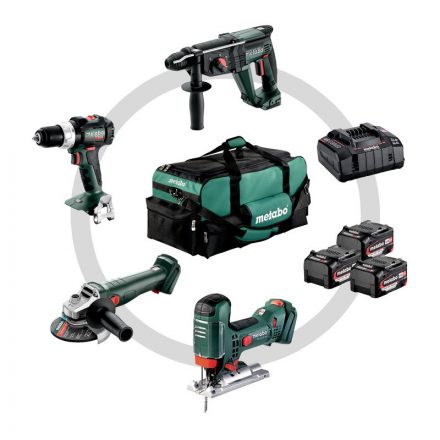 Metabo  Combo Set 4.3 Akkus gép szett (SB18LTBL+W18L9-125Quick+KH18LTX24+STA18LTX100) 18V Li-Power 3x5,2Ah 685214000