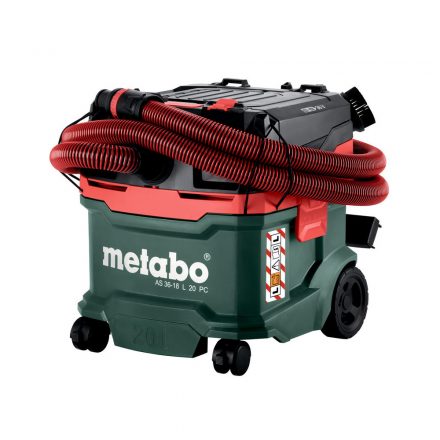 Metabo AS36-18L20PC Akkus porszívó, száraz-nedves 18V akku, töltő nélkül, 20L 602071850