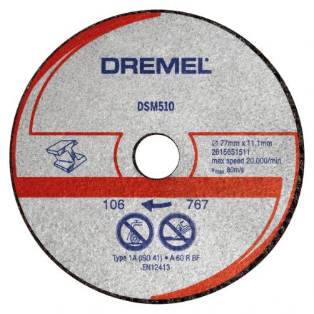 Dremel 2615S510JB DSM20 Vágókorong FÉM/MŰANYAG, 20mm  3db