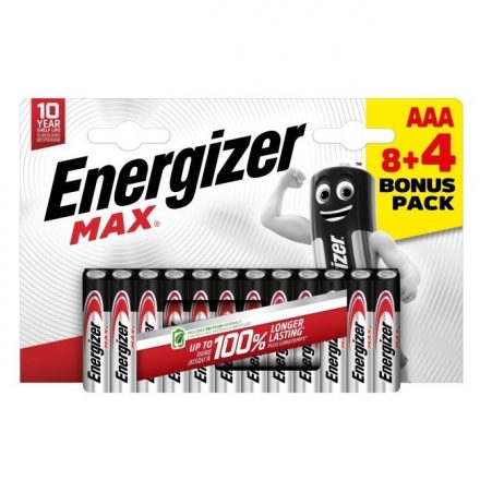 ENERGIZER Max Alkáli Ceruza Elem AAA B8+4 /12db  EMAAAB8+4 7638900438246