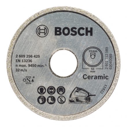 Bosch 2609256425 Gyémánt vágótárcsa folyamatos, Standard for Ceramic 65x15mm