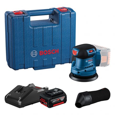 Bosch GEX185-LI 18V Excenter csiszoló akkuval és töltővel szerszámtáskában 06013A5021 