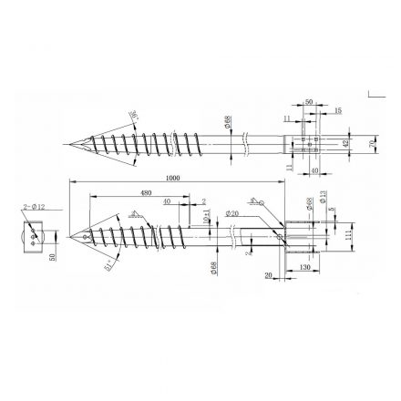 DRT U 68X1000x111 Talajcsavar