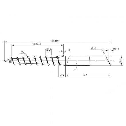 DRT G 68X750x2 Talajcsavar