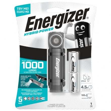 ENERGIZER Hybrid Fejlámpa +1x123 és 1x18650 akkuval  EHLED  7638900439151