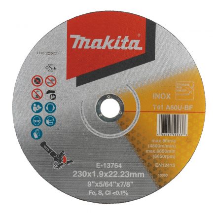 Makita E-13764 Vágótárcsa 230x1,9x22,2mm INOX